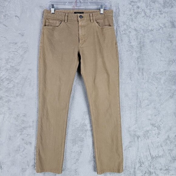 Theory Jeans Mens Size 31X28 Haydin Straight Slim Fit Light Brown Stretch Denim